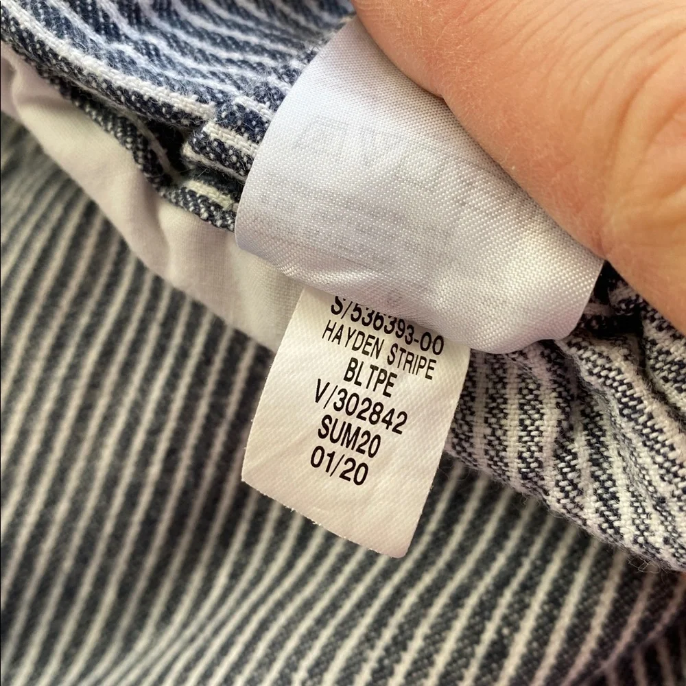 Banana Republic Hayden Stripe Pants Size 6‎ Tapered Linen Cotton Blend